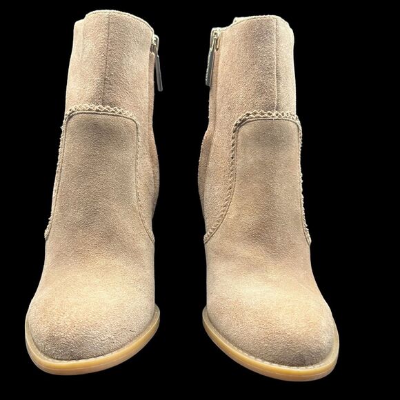 Nine West Women’s Leather Quicksand Ankle Boots Tan Size 5.5 - Picture 3 of 14